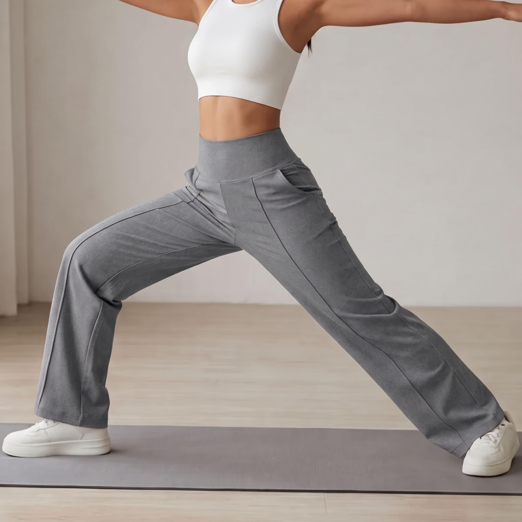 Elyra | Pantalones de yoga de pierna ancha para mujer con cintura cruzada