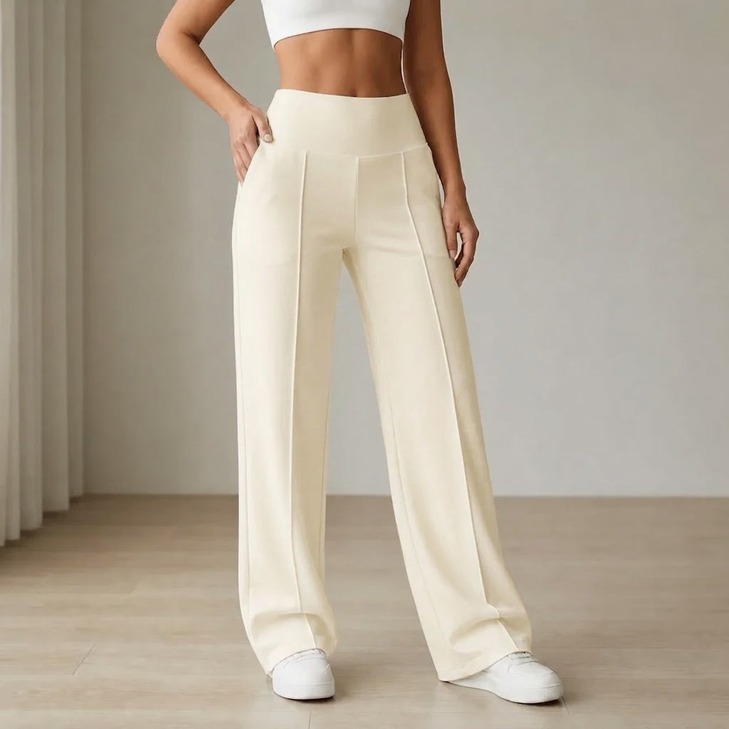 Elyra | Pantalones de yoga de pierna ancha para mujer con cintura cruzada