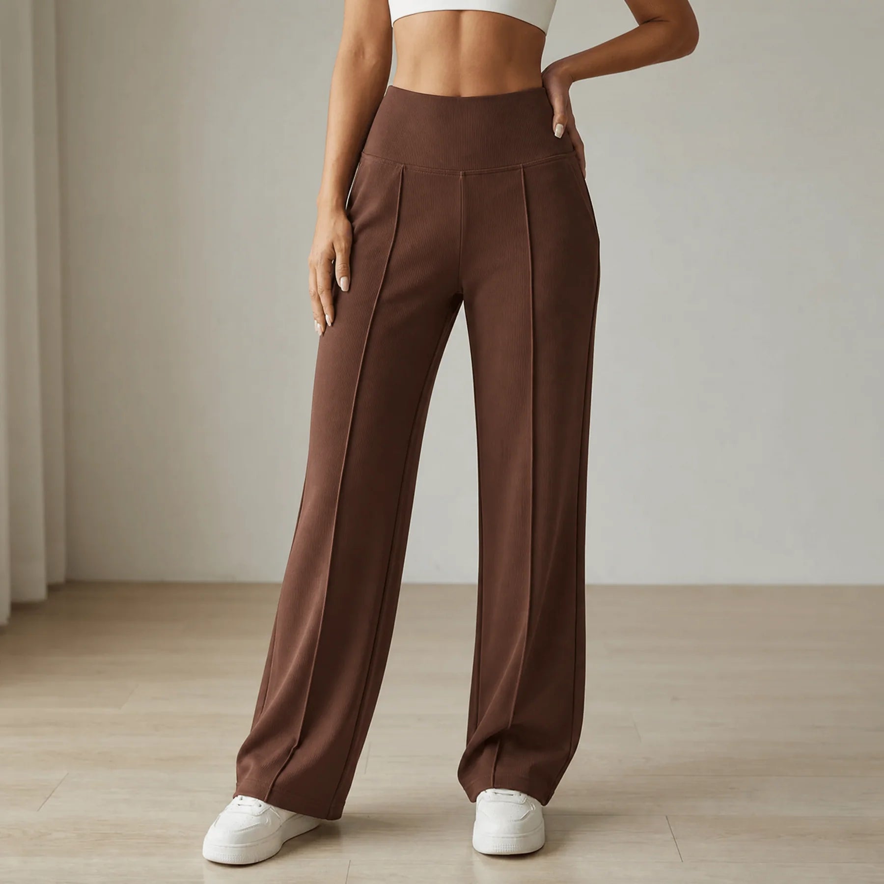 Elyra | Pantalones de yoga de pierna ancha para mujer con cintura cruzada