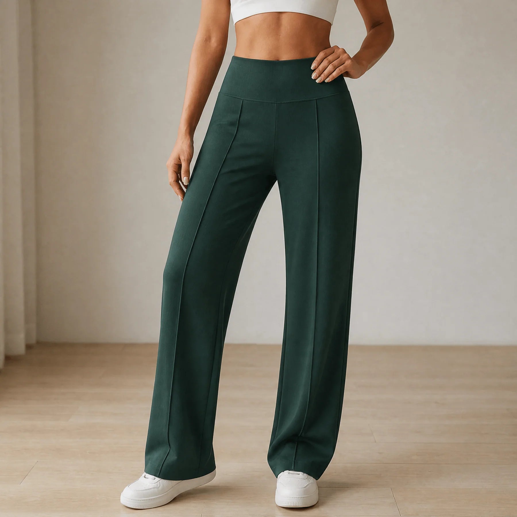 Elyra | Pantalones de yoga de pierna ancha para mujer con cintura cruzada