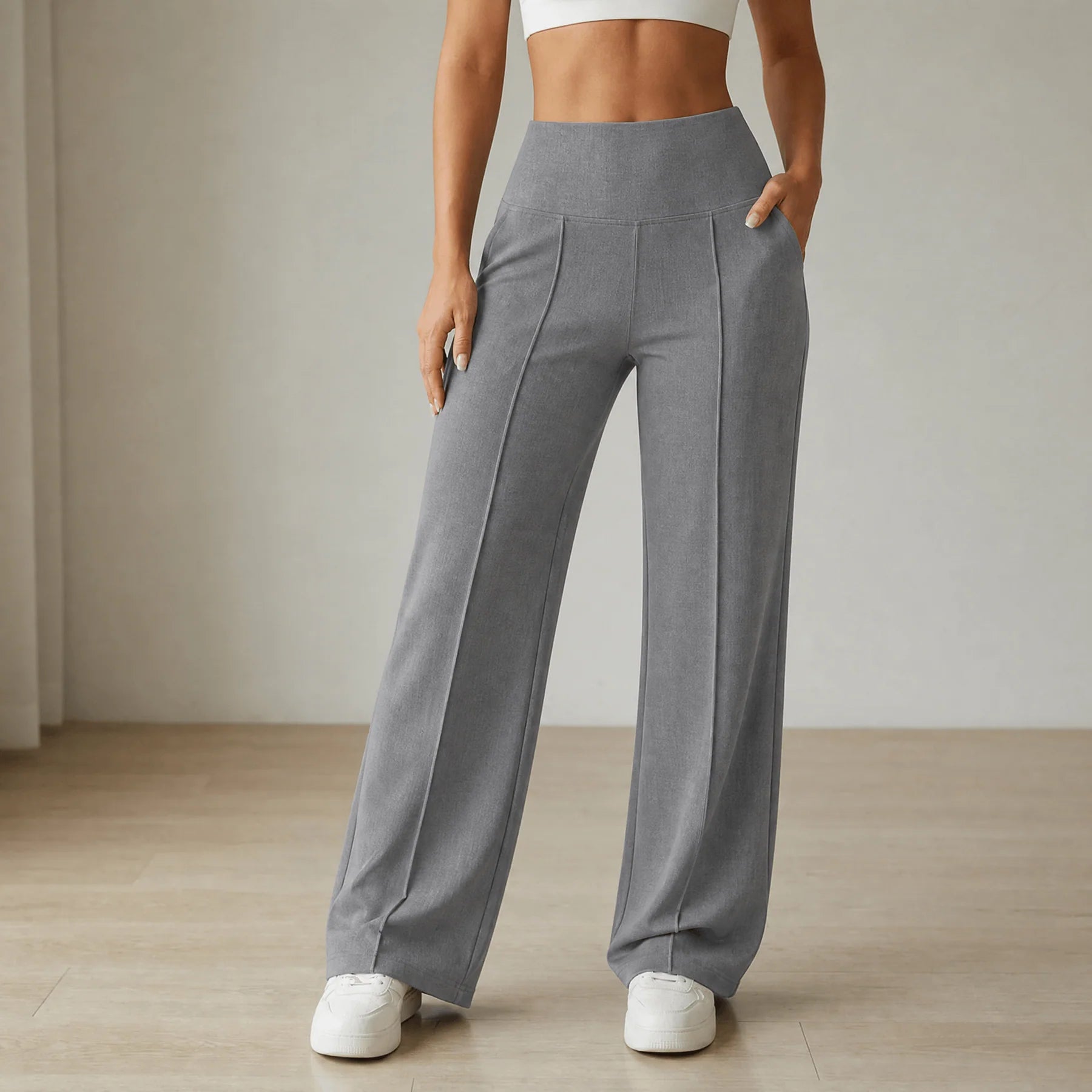 Elyra | Pantalones de yoga de pierna ancha para mujer con cintura cruzada
