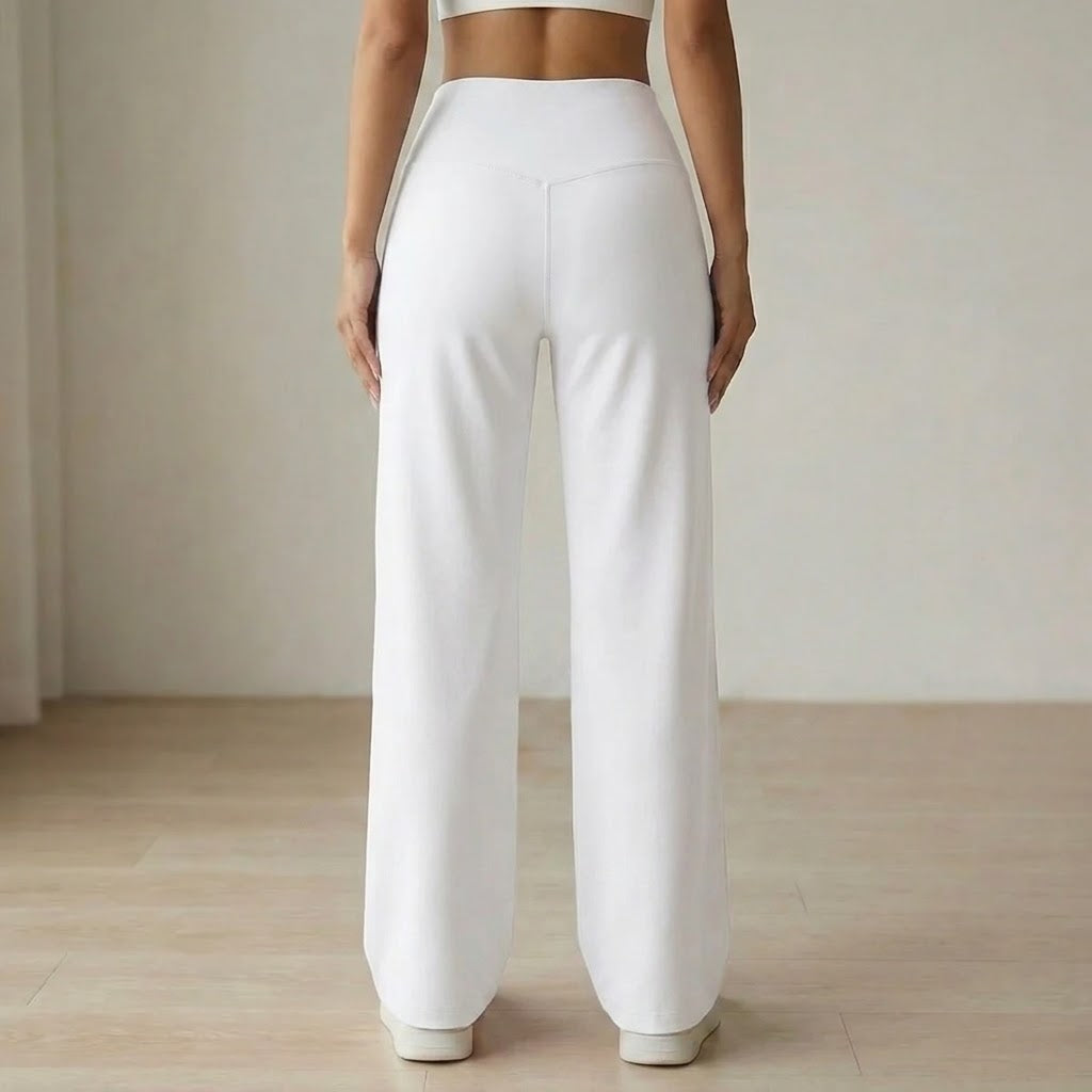 Elyra | Pantalones de yoga de pierna ancha para mujer con cintura cruzada